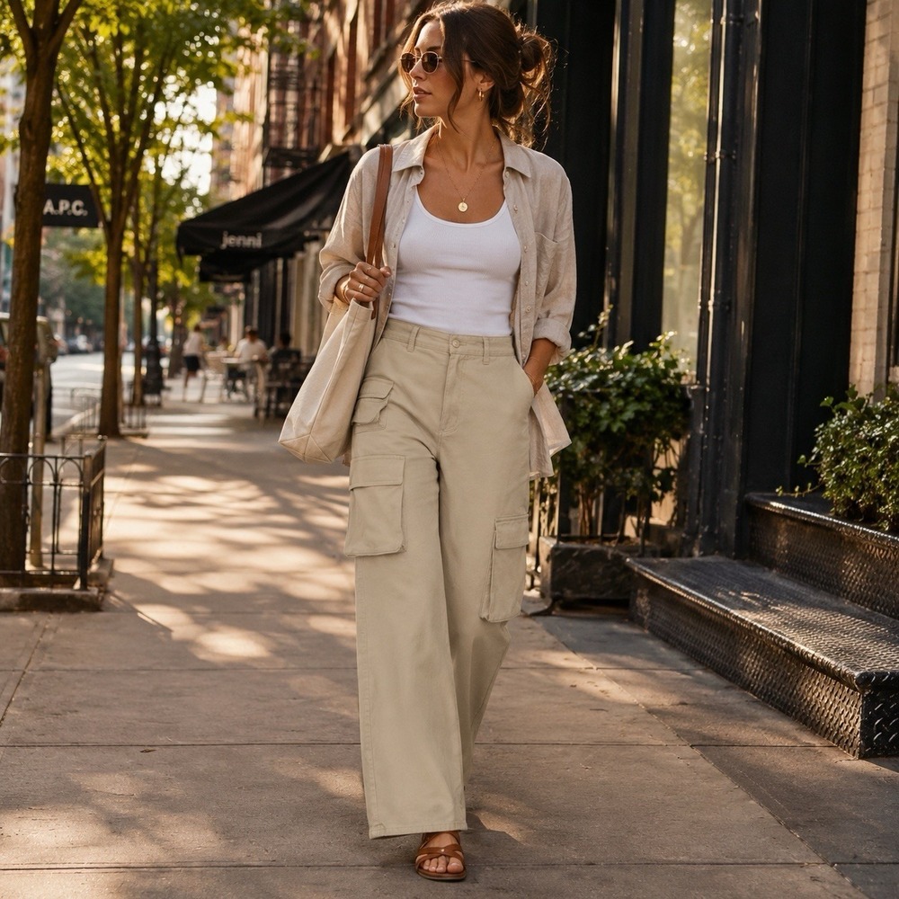 Wilfred Free Aritzia Picture Cargo Pants Wide Leg  Womens 00 Humus Beige Boho‎